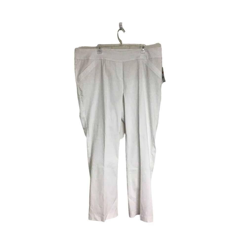 Kim Rogers White Pull On Pants Women's Plus Size 24W‎